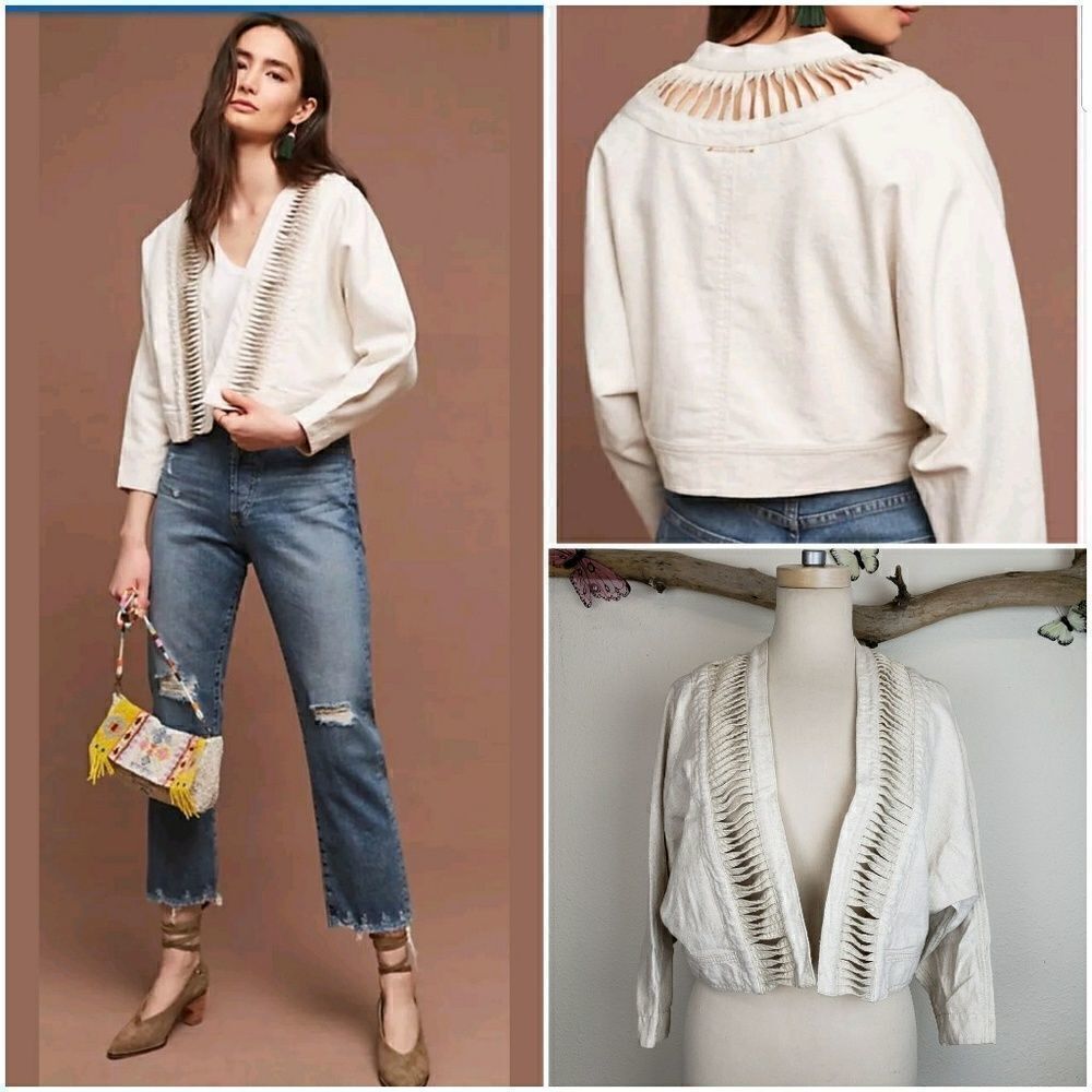 Anthropologie hei hei ladder cropped jacket
